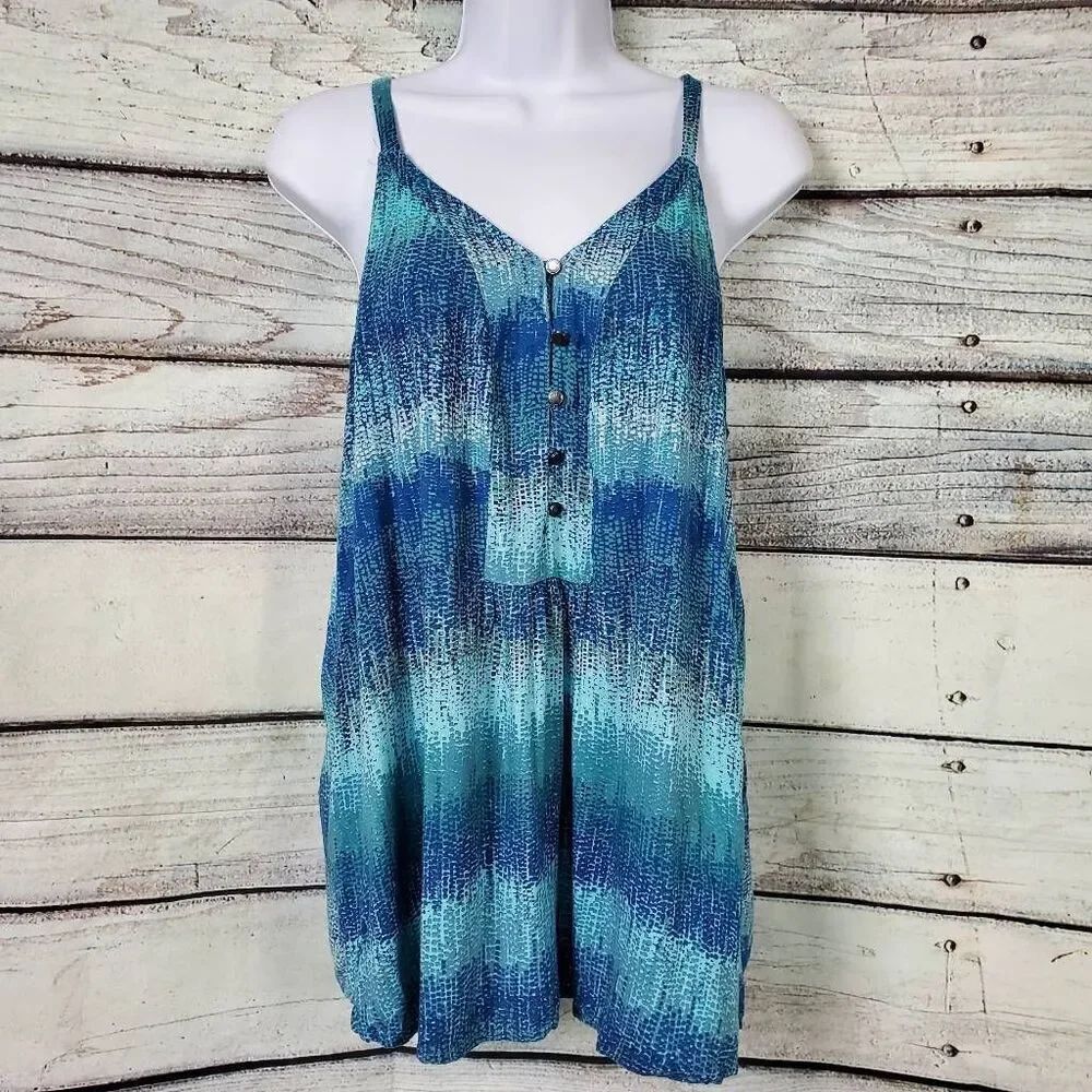 Sonoma Goods For Life Medium Blue Ombre Print Sleeveless Tank Top